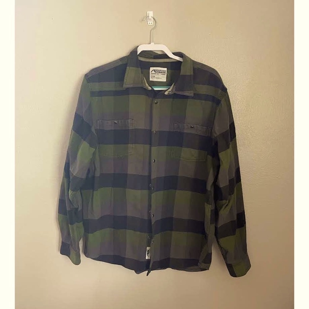 Mountain Khaki Flannel Long Sleeve Shirt | XL